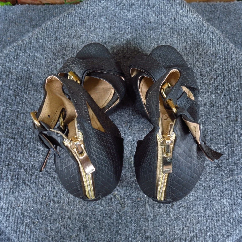G & G Your Lovely Shoes Womens Platform Stiletto Sandals 36.5 Evening Black